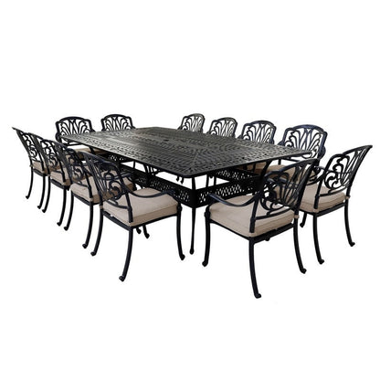 Manasquan 13-piece Gunmetal Aluminum Dining Set by Havenside Home