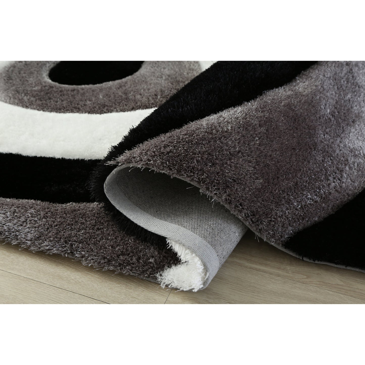 Tapis à poils longs Mateos au design abstrait