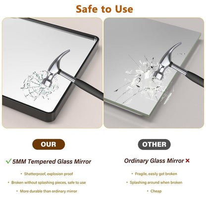 Matte Black Round Mirror