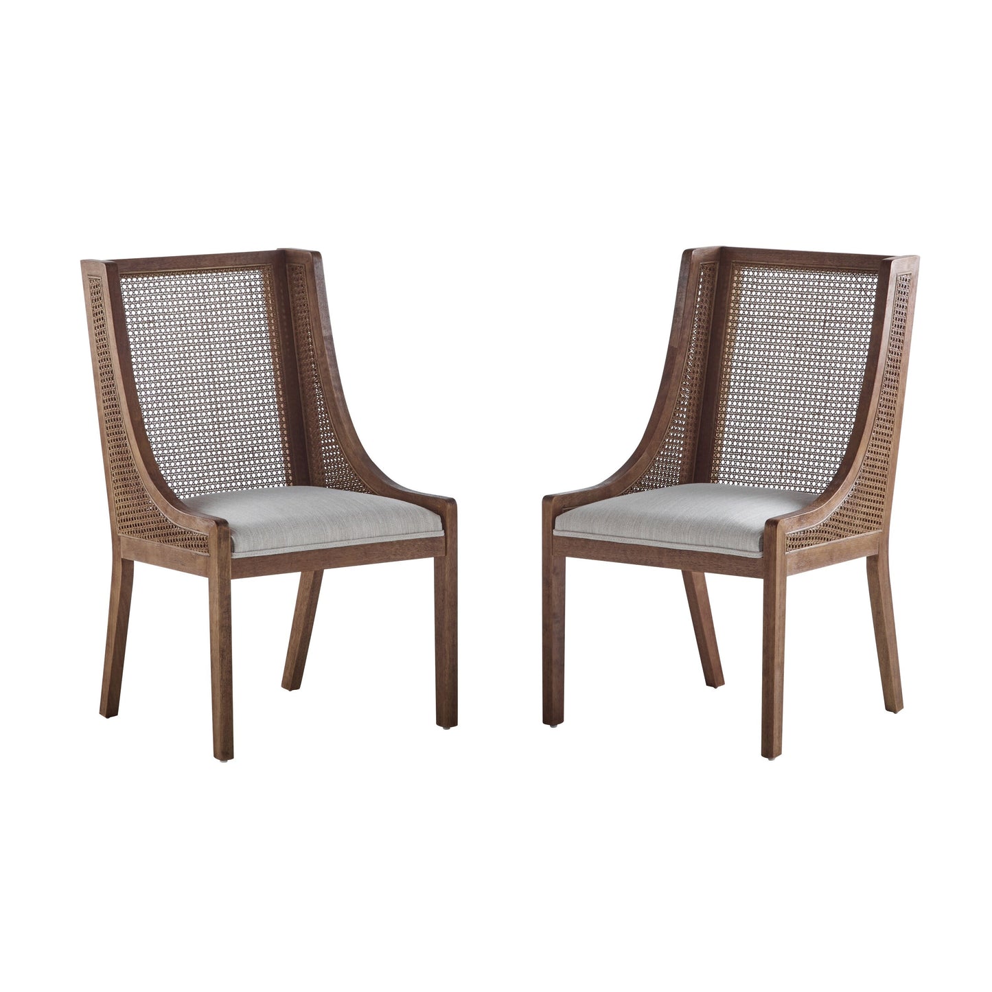 Chaises de salle à manger rembourrées en rotin et bois Maurers (lot de 2) par Christopher Knight Home