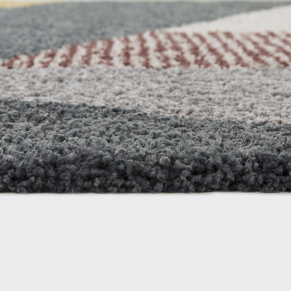 Merril Mid-century Modern Color Block Shag Area Rug