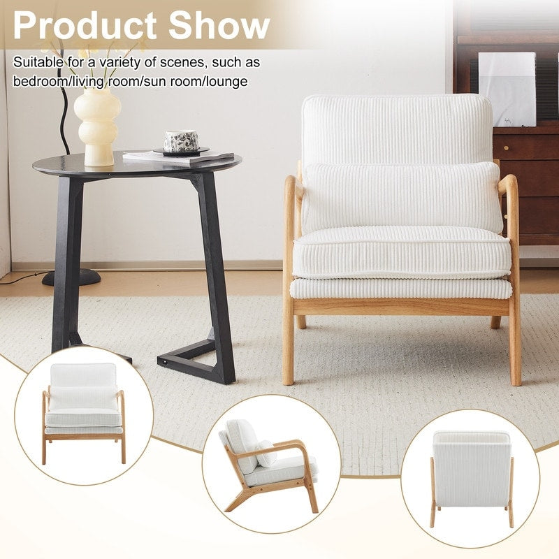 Chaise d'appoint rembourrée de style moderne du milieu du siècle