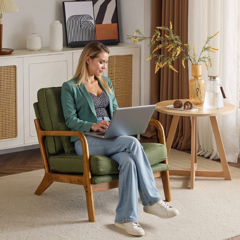 Chaise d'appoint rembourrée de style moderne du milieu du siècle