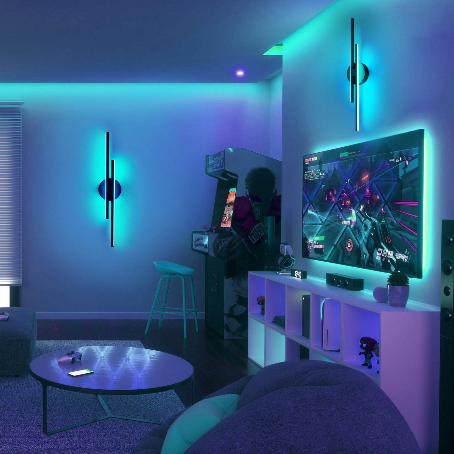 Minimalist 2-Light Dimmable LED Vanity Light Linear Metal Wall Sconce