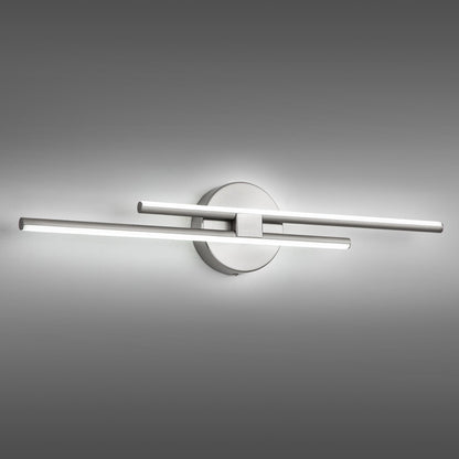 Minimalist 2-Light Dimmable LED Vanity Light Linear Metal Wall Sconce