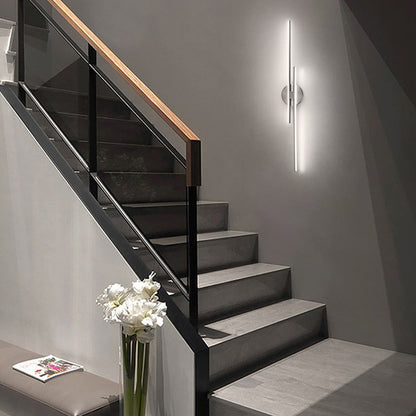 Minimalist 2-Light Dimmable LED Vanity Light Linear Metal Wall Sconce