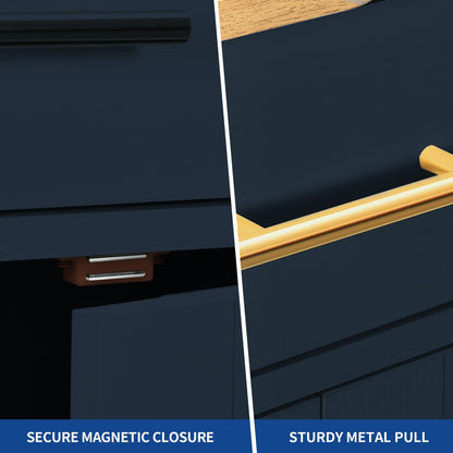 Meuble de rangement pour îlot de cuisine roulant Moasis de 53 pouces, chariot de cuisine mobile portable