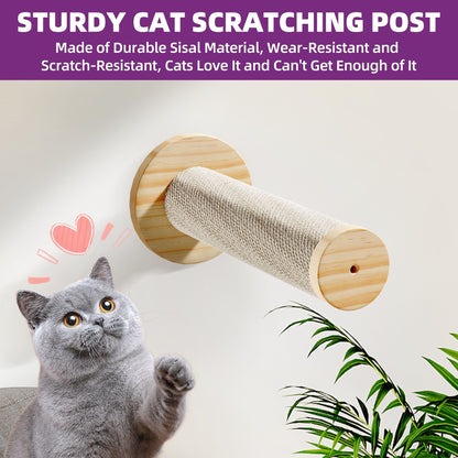 Moasis Cat Wall Shelves Set Wall Mounted Wood Cat Climber Set