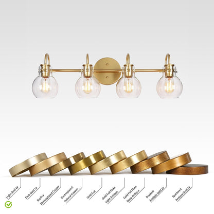 Modern 2/3/4/5-Light Bathroom Vanity Light Globe Glass Wall Sconce Minimalist Design