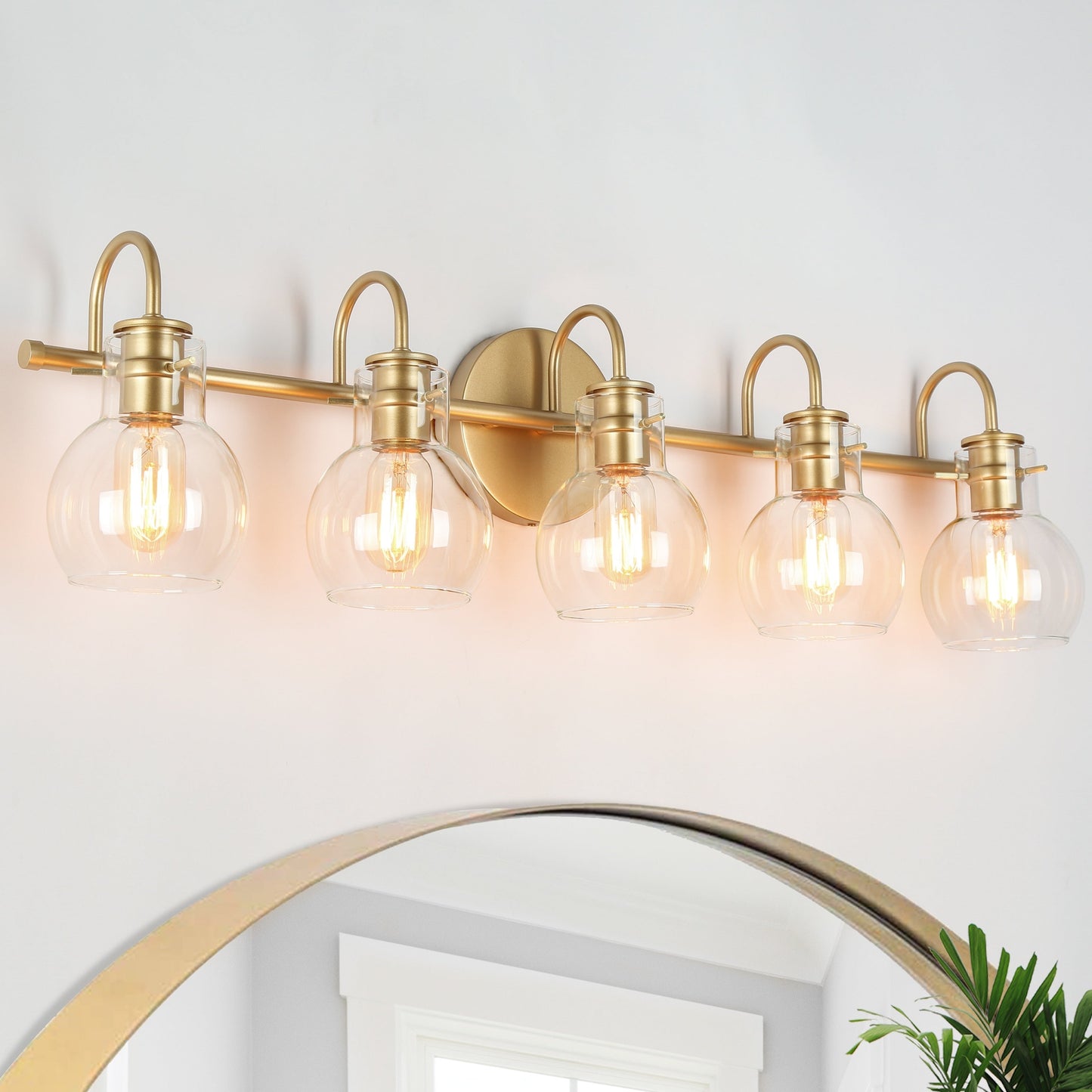 Modern 2/3/4/5-Light Bathroom Vanity Light Globe Glass Wall Sconce Minimalist Design