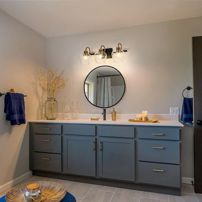 Appliques murales modernes à 3/4 lumières pour salle de bain, à intensité variable, avec abat-jour en verre