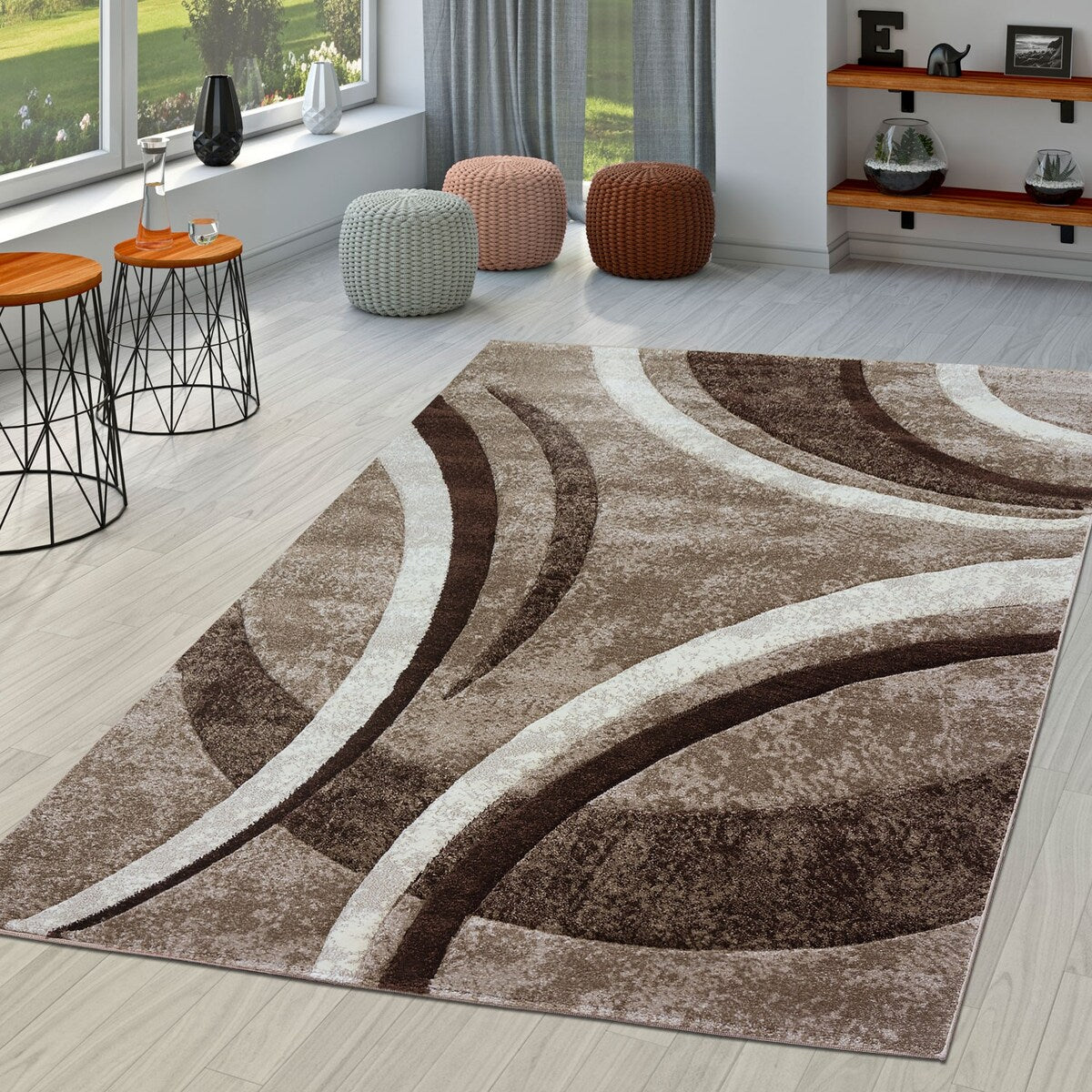 Modern Area Rug for Living Room Abstract Design