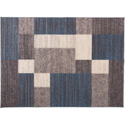 World Rug Gallery Modern Boxes Design Non-slip (Non-skid) Area Rug
