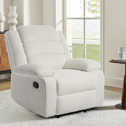 Modern Corduroy Manual Recliner Chair, Lounger Adjustable Recliners with Wide Armrest