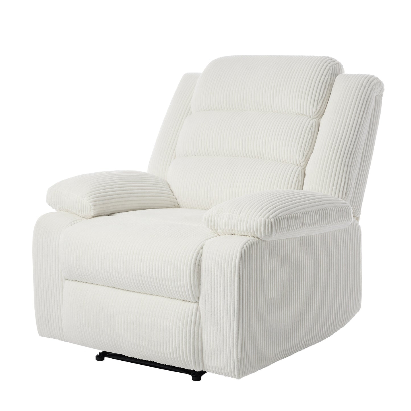 Modern Corduroy Manual Recliner Chair, Lounger Adjustable Recliners with Wide Armrest