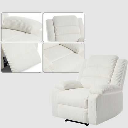 Modern Corduroy Manual Recliner Chair, Lounger Adjustable Recliners with Wide Armrest