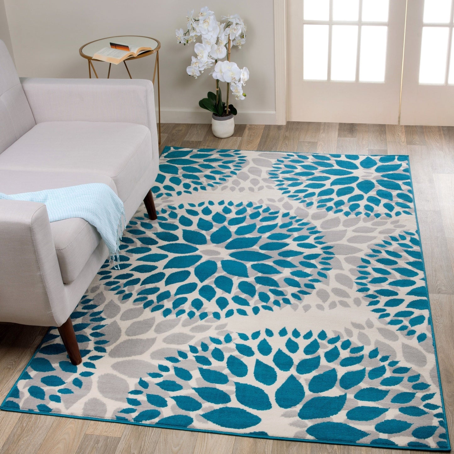 World Rug Gallery Modern Floral Circles Area Rug