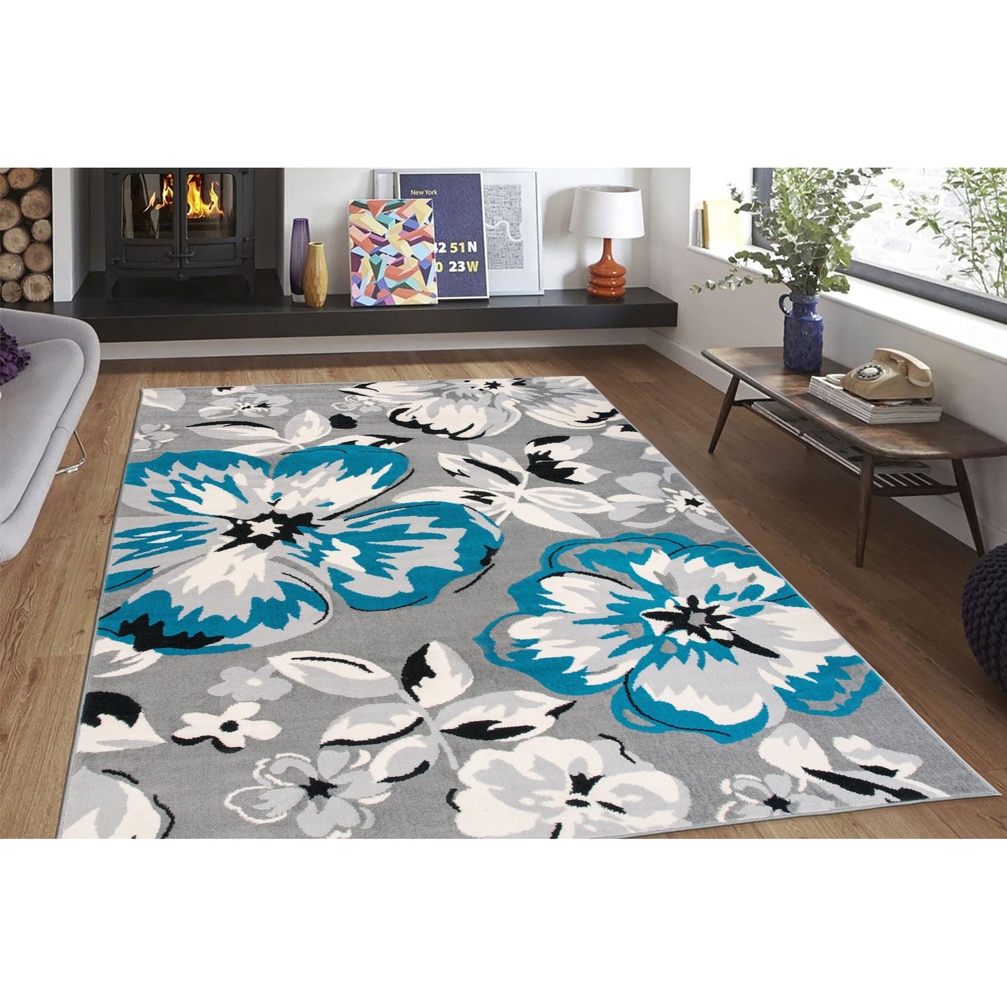 World Rug Gallery Modern Floral Design Area Rug