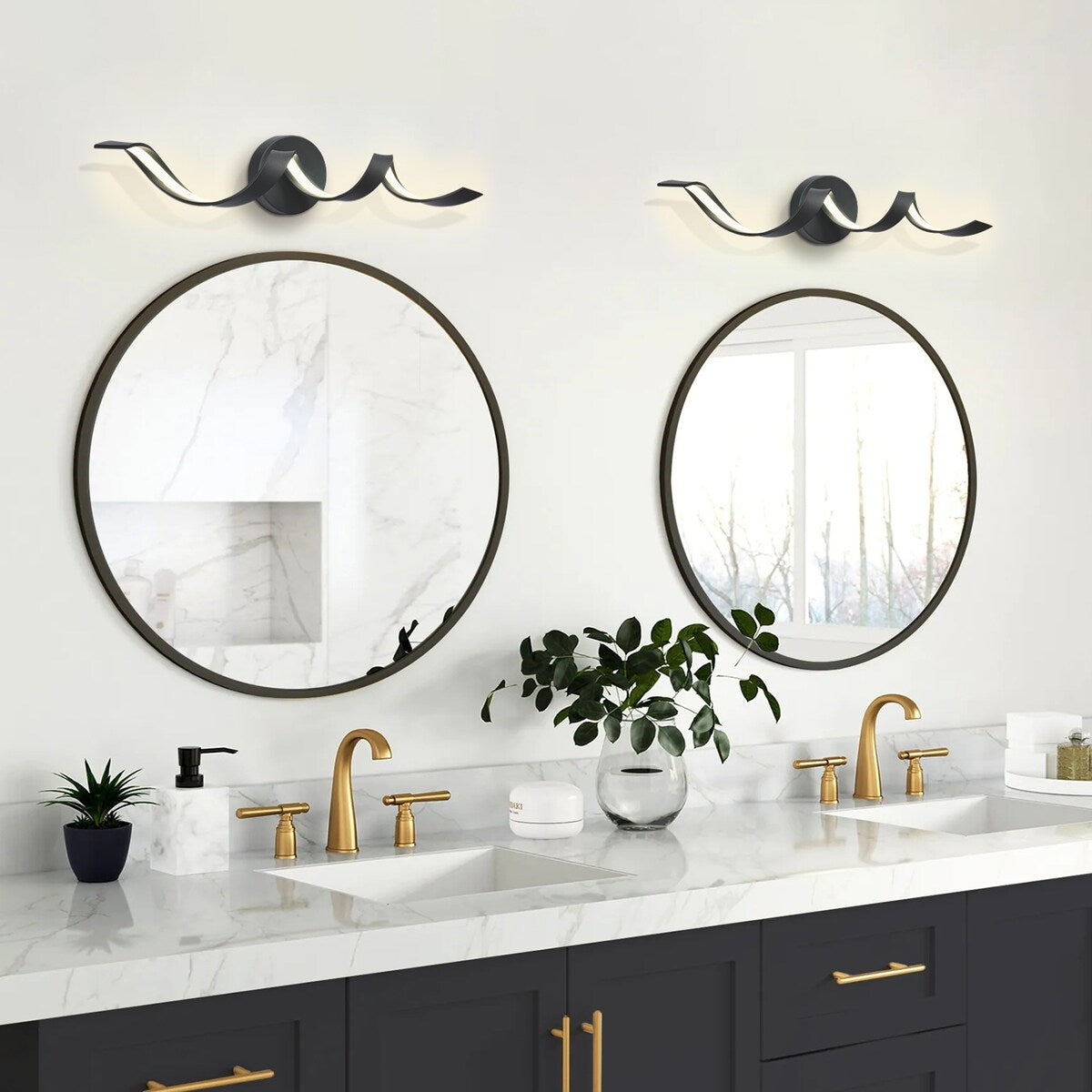 Modern Spiral Design LED Bathroom Vanity Light Dimmable Wall Light