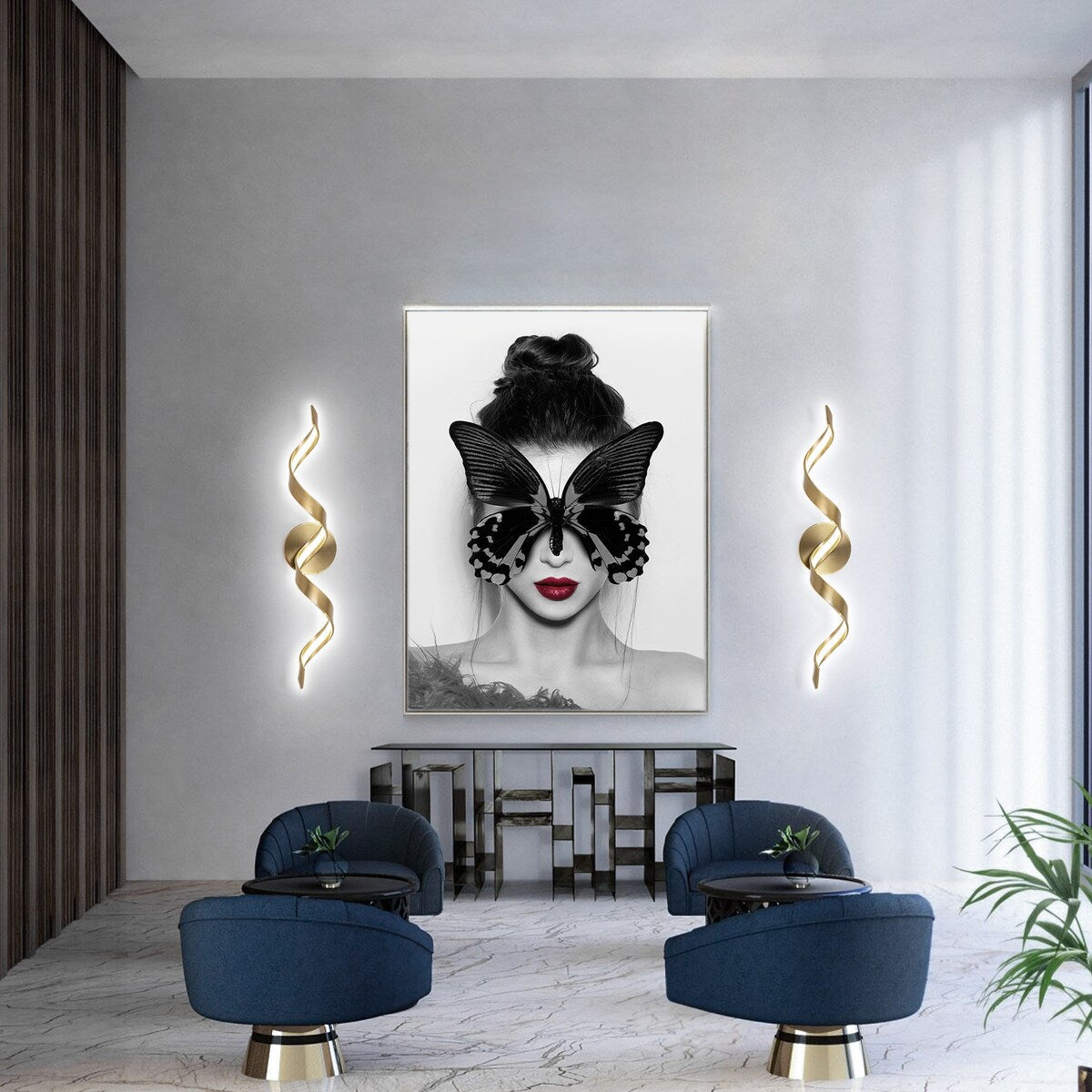 Modern Spiral Design LED Bathroom Vanity Light Dimmable Wall Light