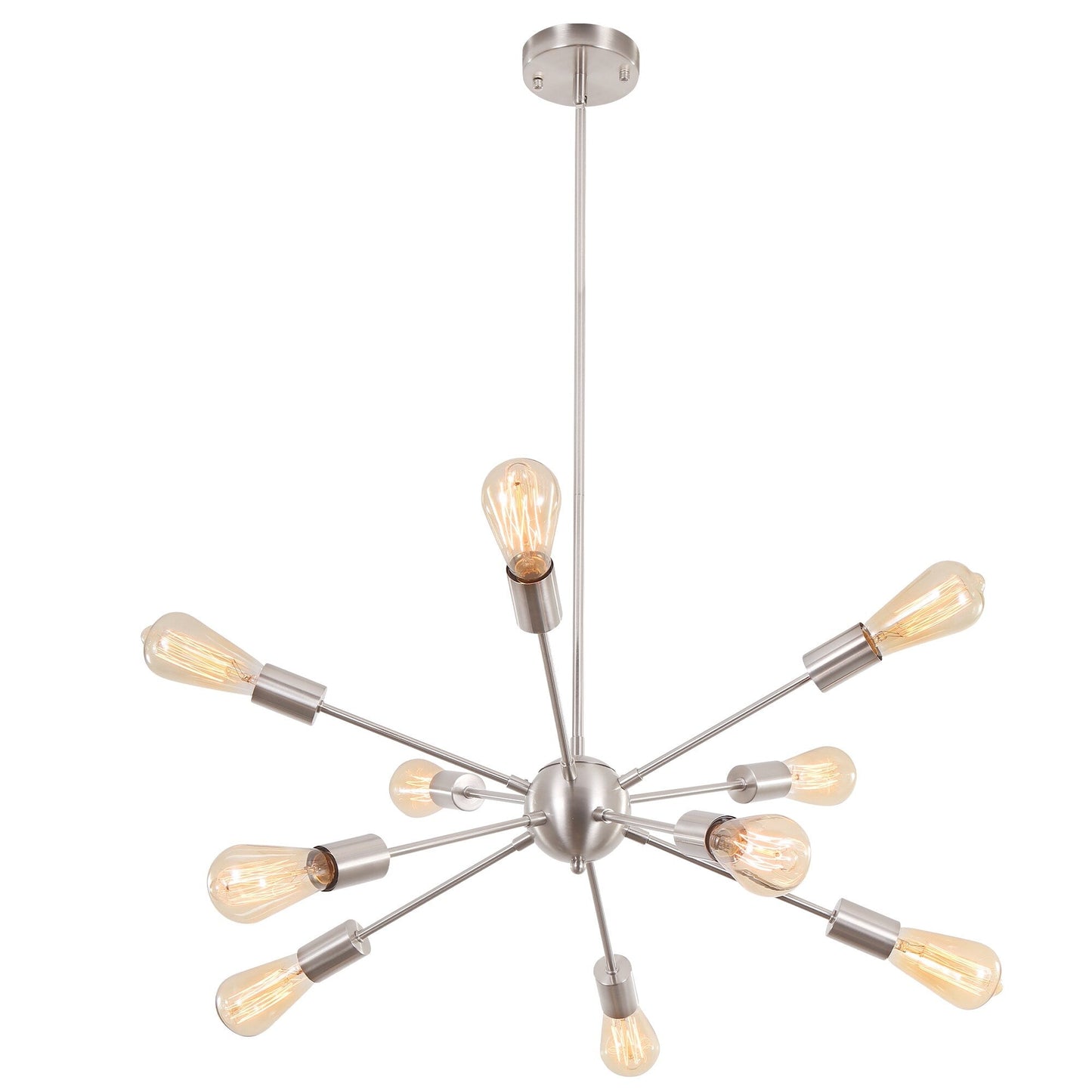 Modern Sputnik Chandelier 10-Light Adjustable Ceiling Light Fixture for Kitchen Dining Room Living Room Bedroom - N/A