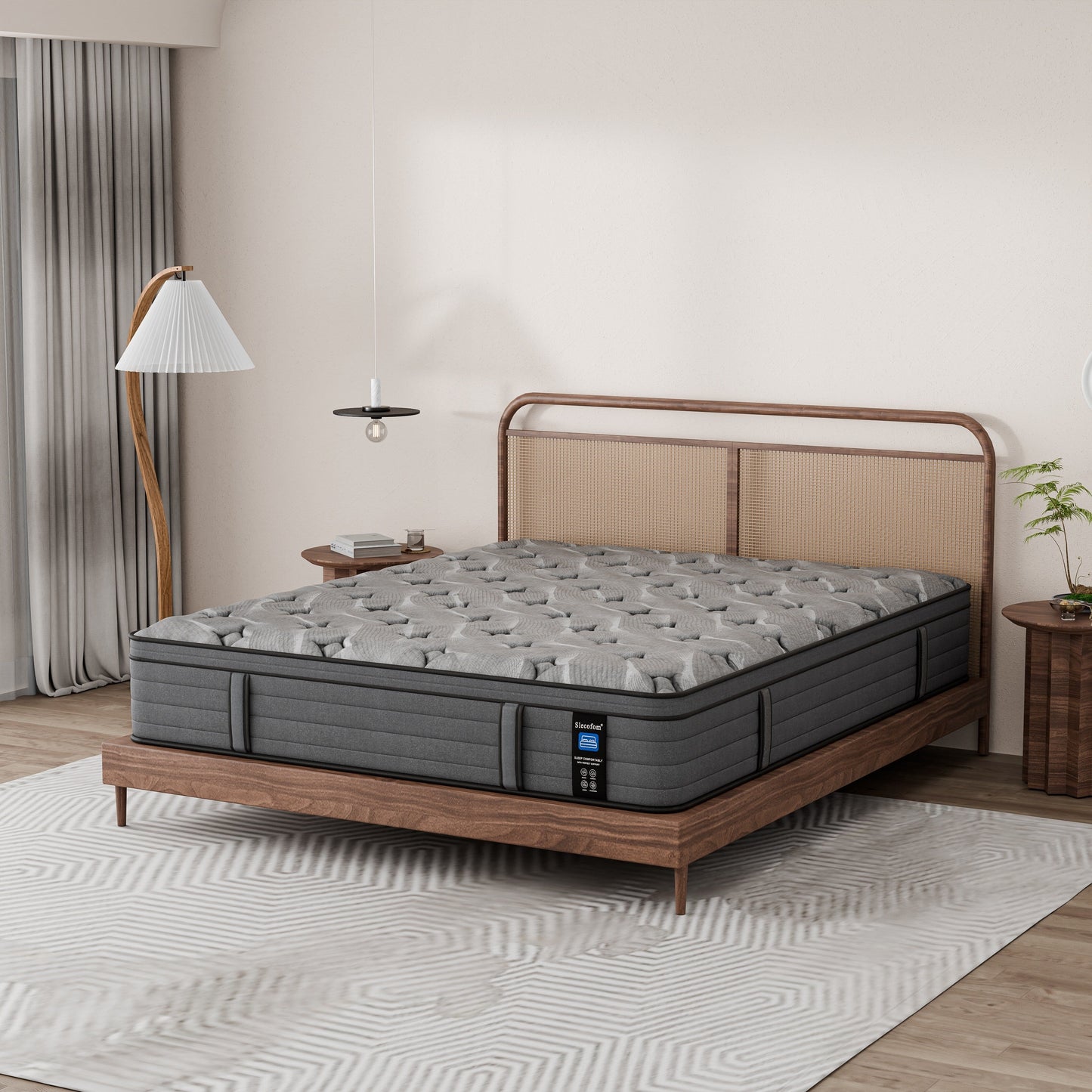 Matelas hybride Modland 14 pouces à plateau-coussin moyen, matelas à ressorts ensachés dans une boîte