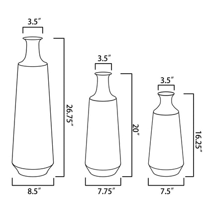 Vases en métal multicolores ombrés (lot de 3)