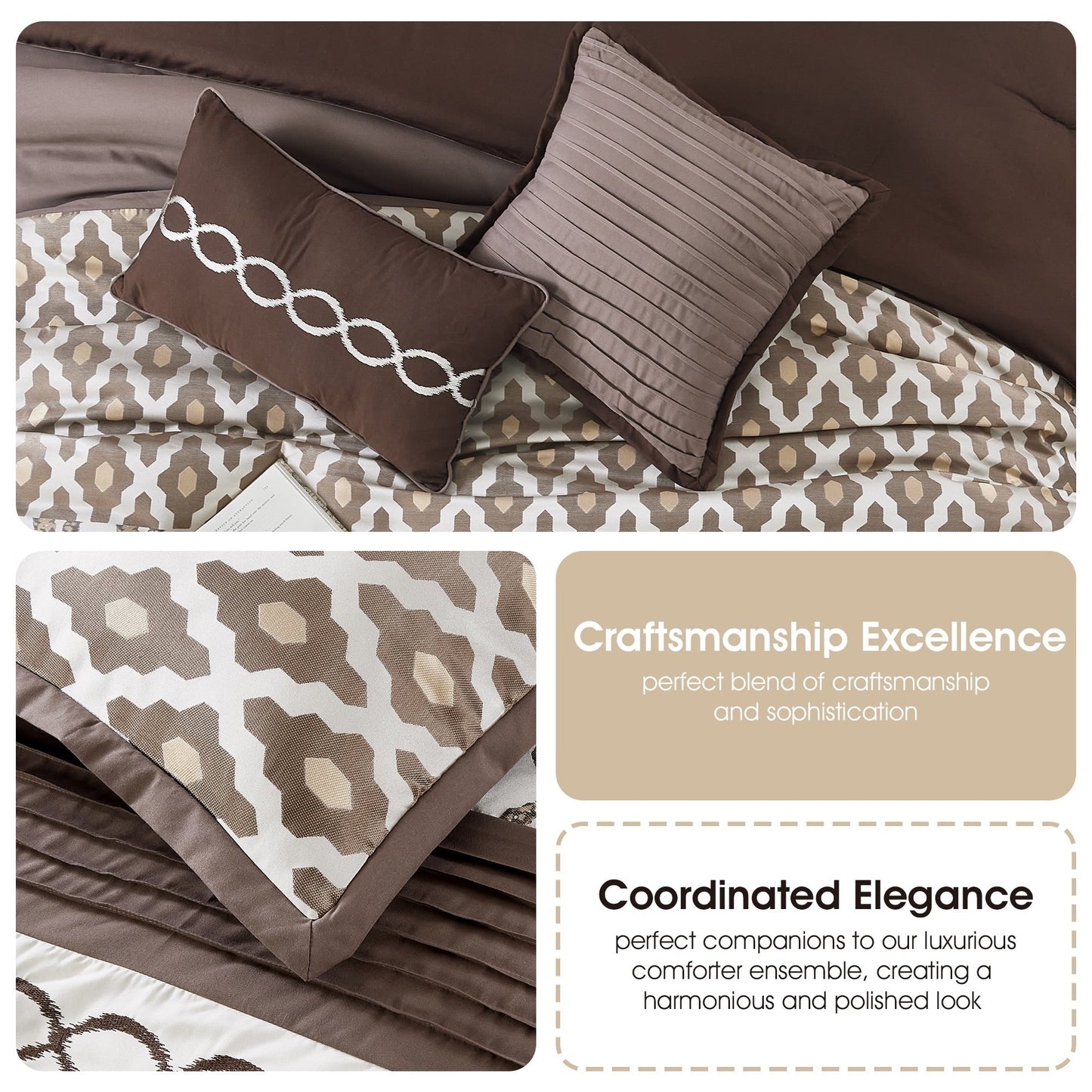 Nanshing Calvin Luxury10-Piece Geometric Comforter Set