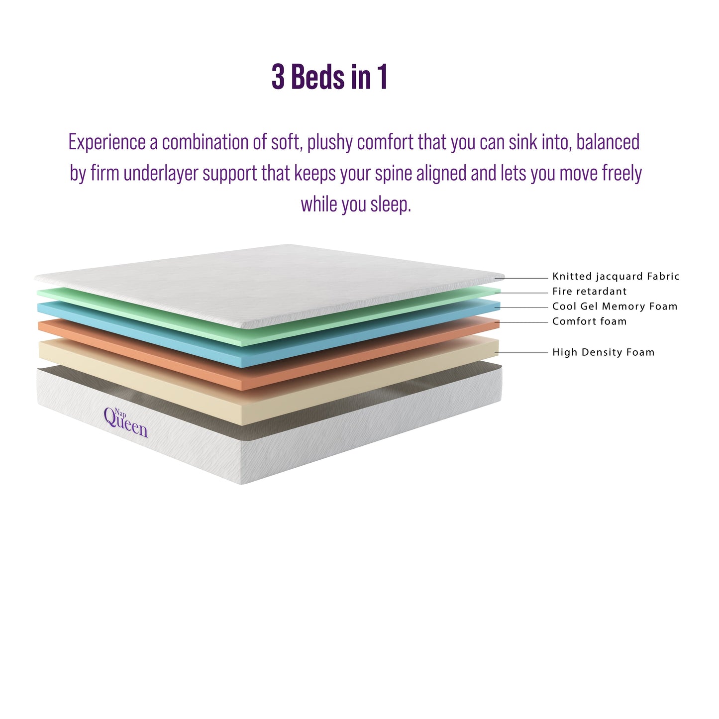 Matelas en mousse à mémoire de forme avec gel rafraîchissant NapQueen Elizabeth 10