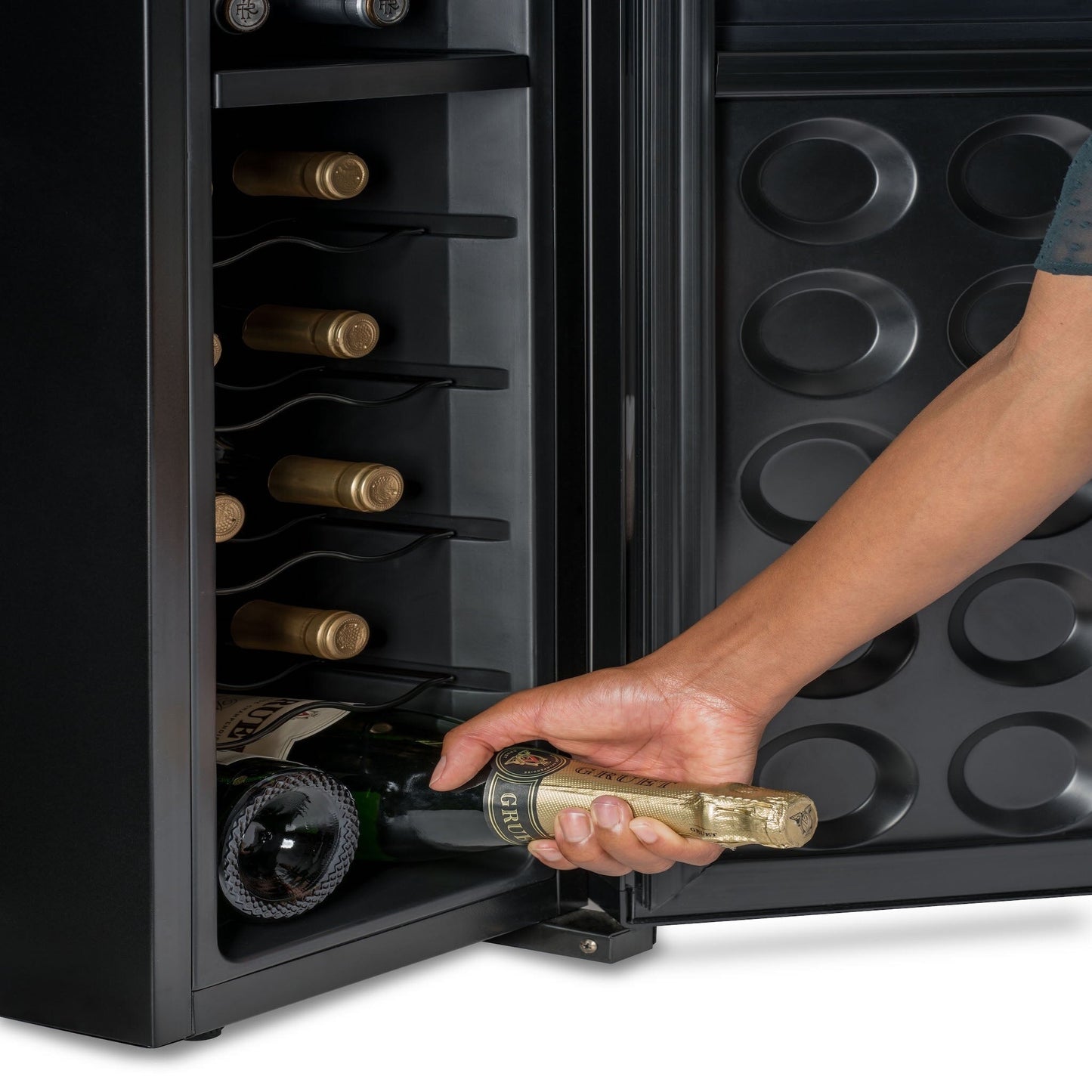 Réfrigérateur à vin Newair Shadow-T Series, 18 bouteilles, double zone de température, autonome, thermoélectrique, commande numérique