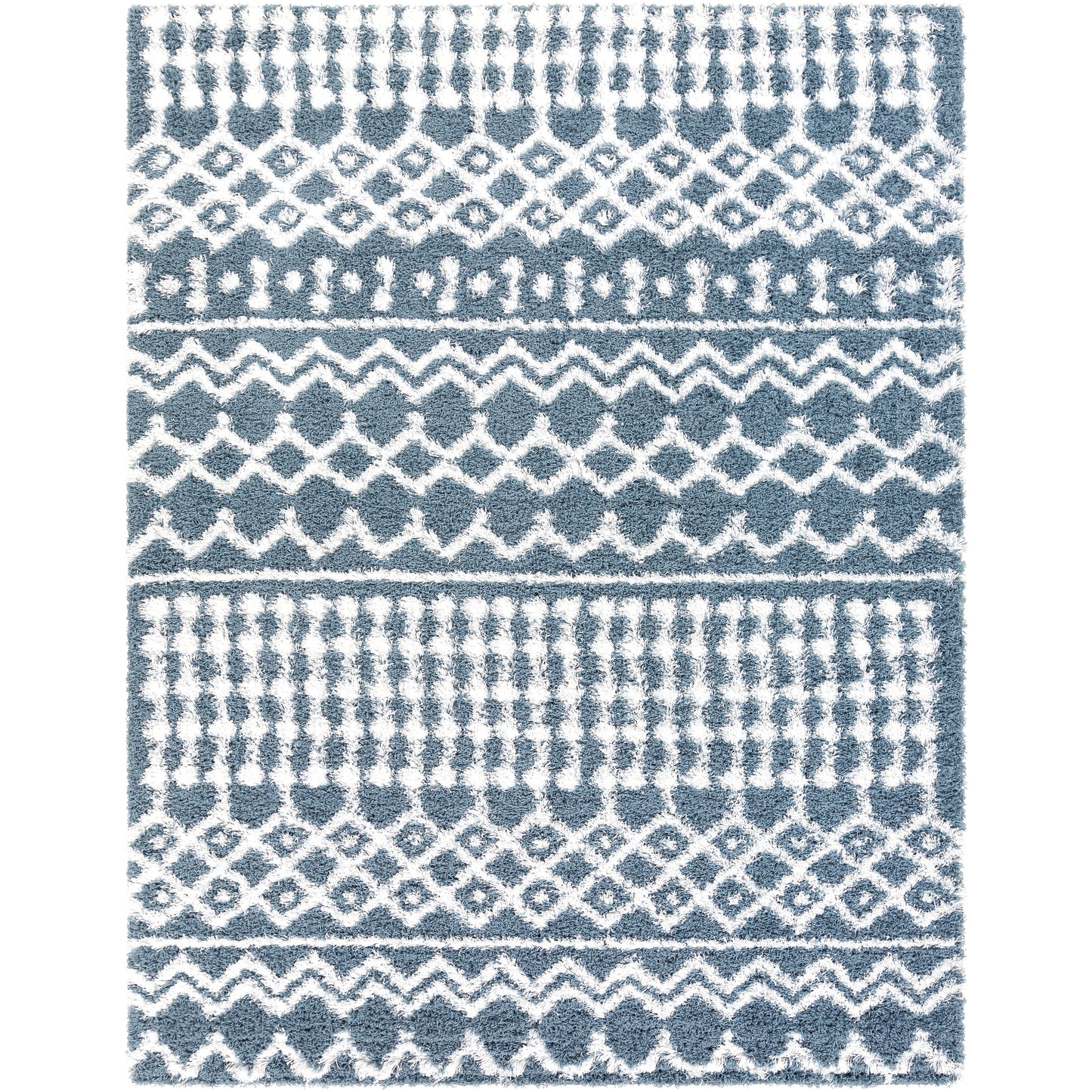 Livabliss Newton Geometric Moroccan Trellis Shag Area Rug