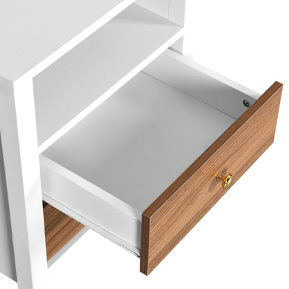 Ensemble de 2 tables de chevet avec station de charge Table d'appoint avec 2 tiroirs avec ports et prises USB Table de chevet