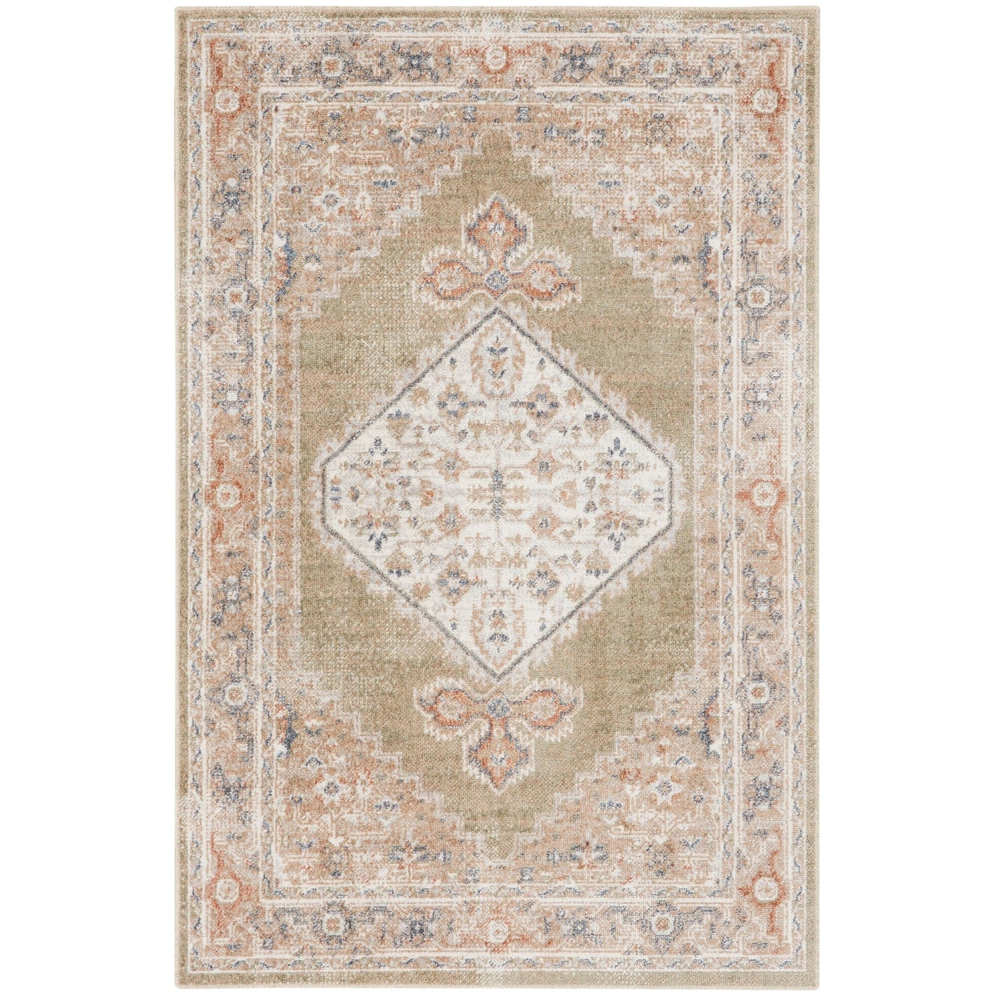 Nourison Abby Machine Washable Indoor only Persian Distressed Area Rug