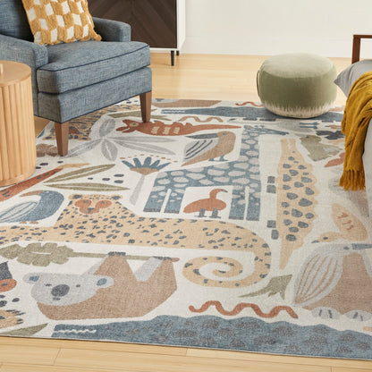 Nourison Astra Machine Washable Animal Print Area Rug