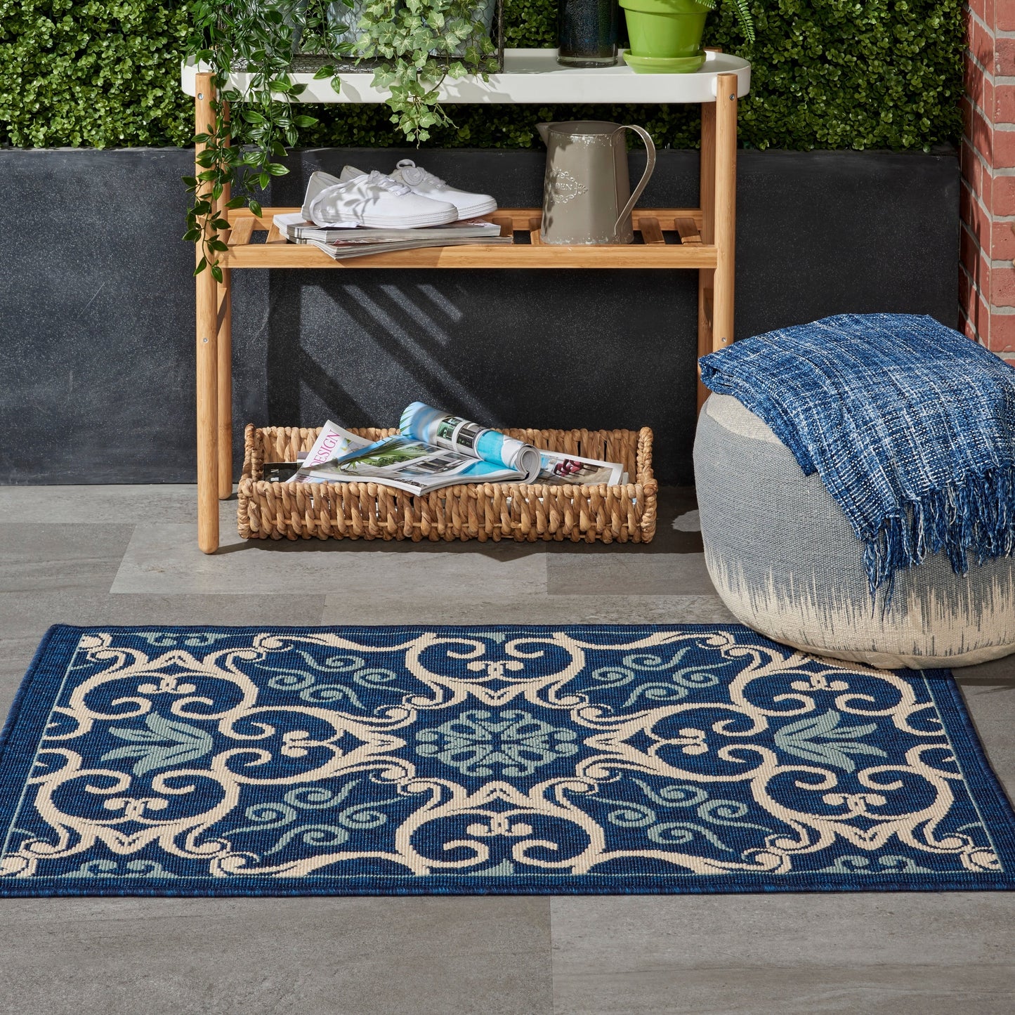 Nourison Caribbean Floral Geometric Indoor/Outdoor Area Rug