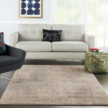 Nourison Concerto Distressed Abstract Beige Grey Area Rug