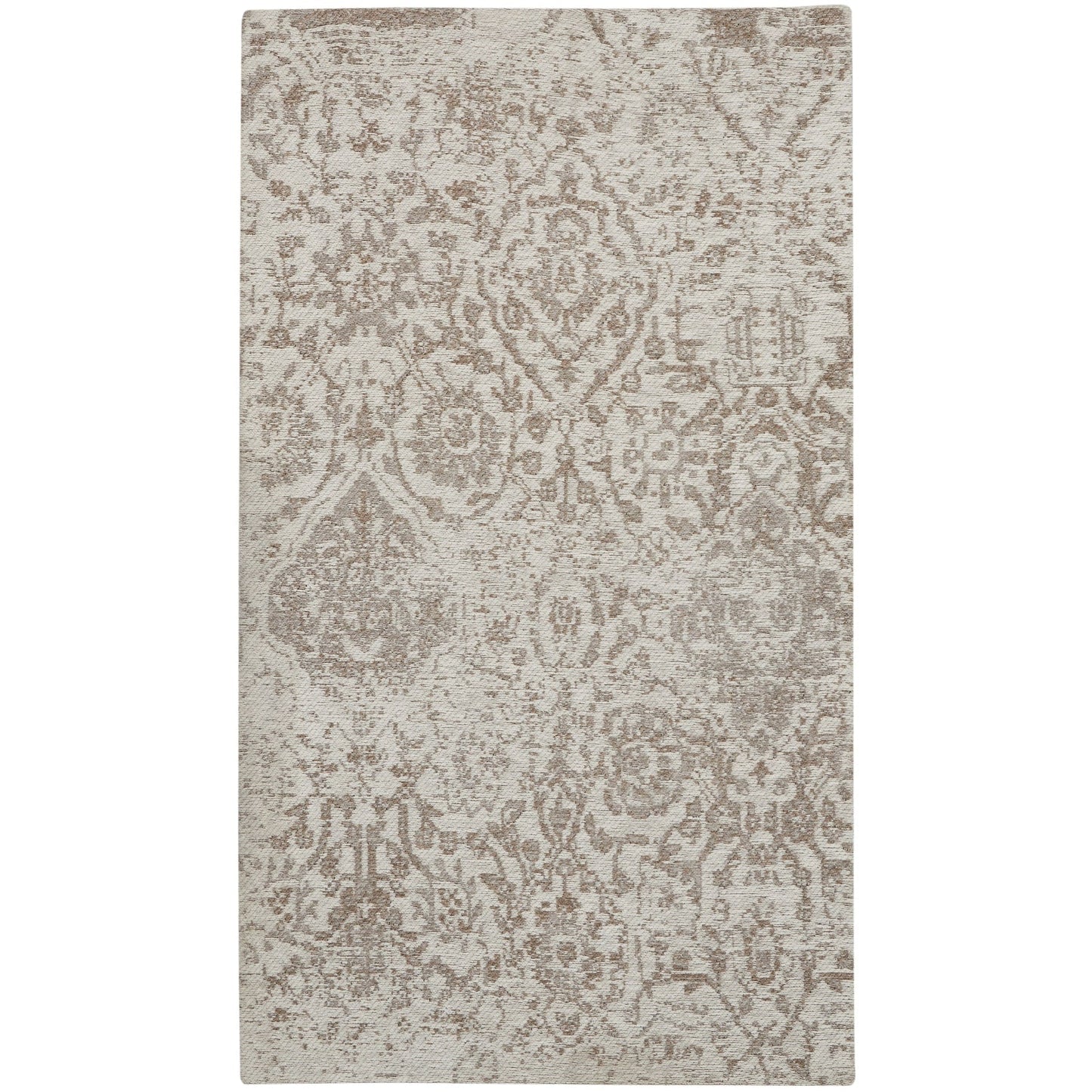 Nourison Damask Distressed Contemporary Area Rug