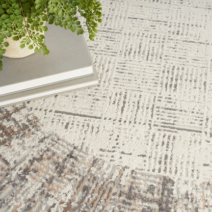 Nourison Emily Indoor only Ivory Grey Abstract Area Rug