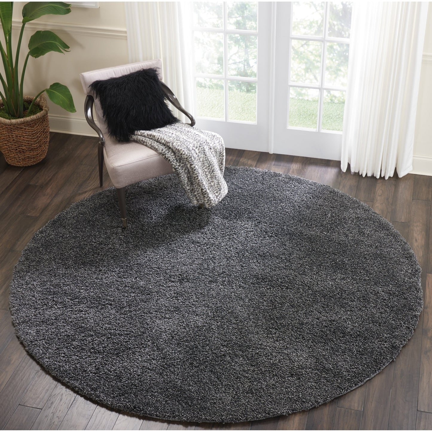 Nourison Malibu Shag Modern Plush Solid Area Rug