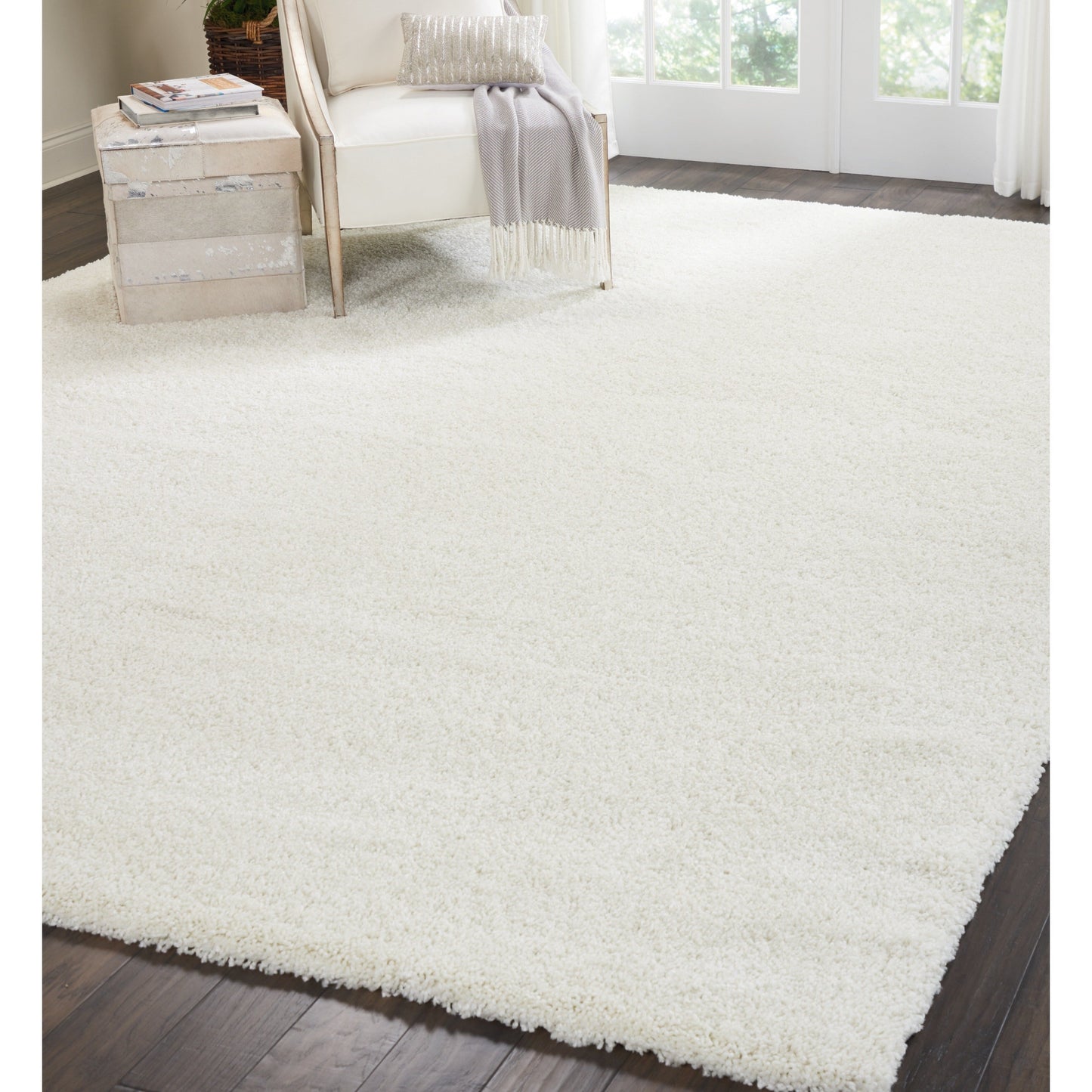 Nourison Malibu Shag Modern Plush Solid Area Rug