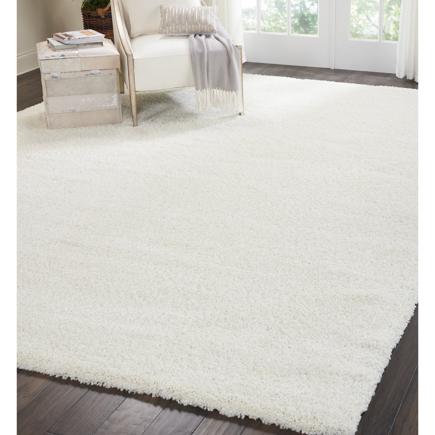 Nourison Malibu Shag Modern Plush Solid Area Rug