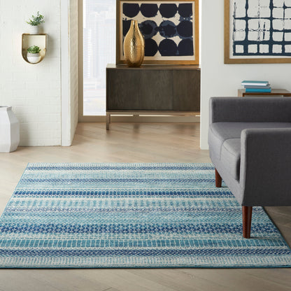 Nourison Passion Indigo Blue Coastal Geometric Area Rug