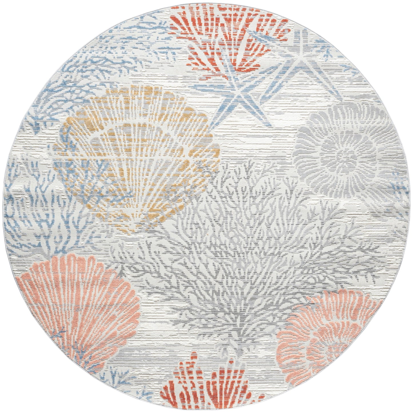 Nourison Pompeii Coastal Beach Shells and Coral Area Rug