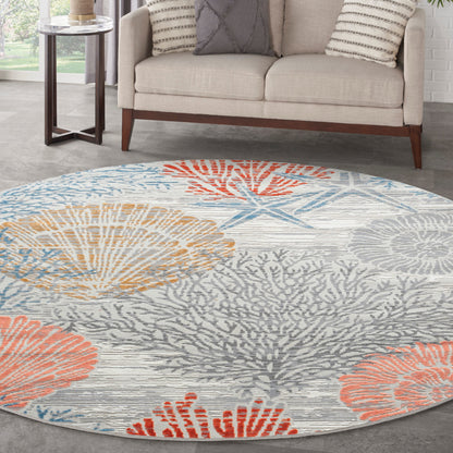 Nourison Pompeii Coastal Beach Shells and Coral Area Rug