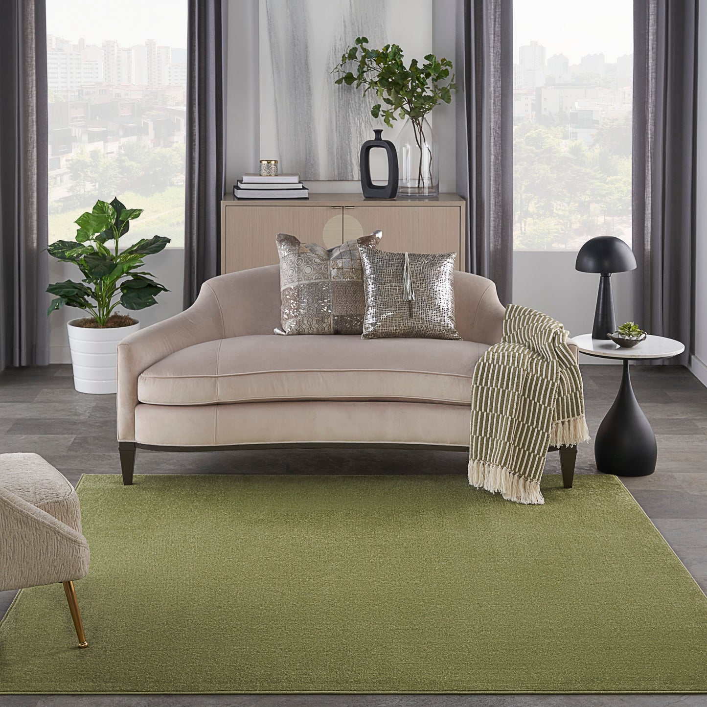 Nourison Modern Solid Indoor/Outdoor Area Rug