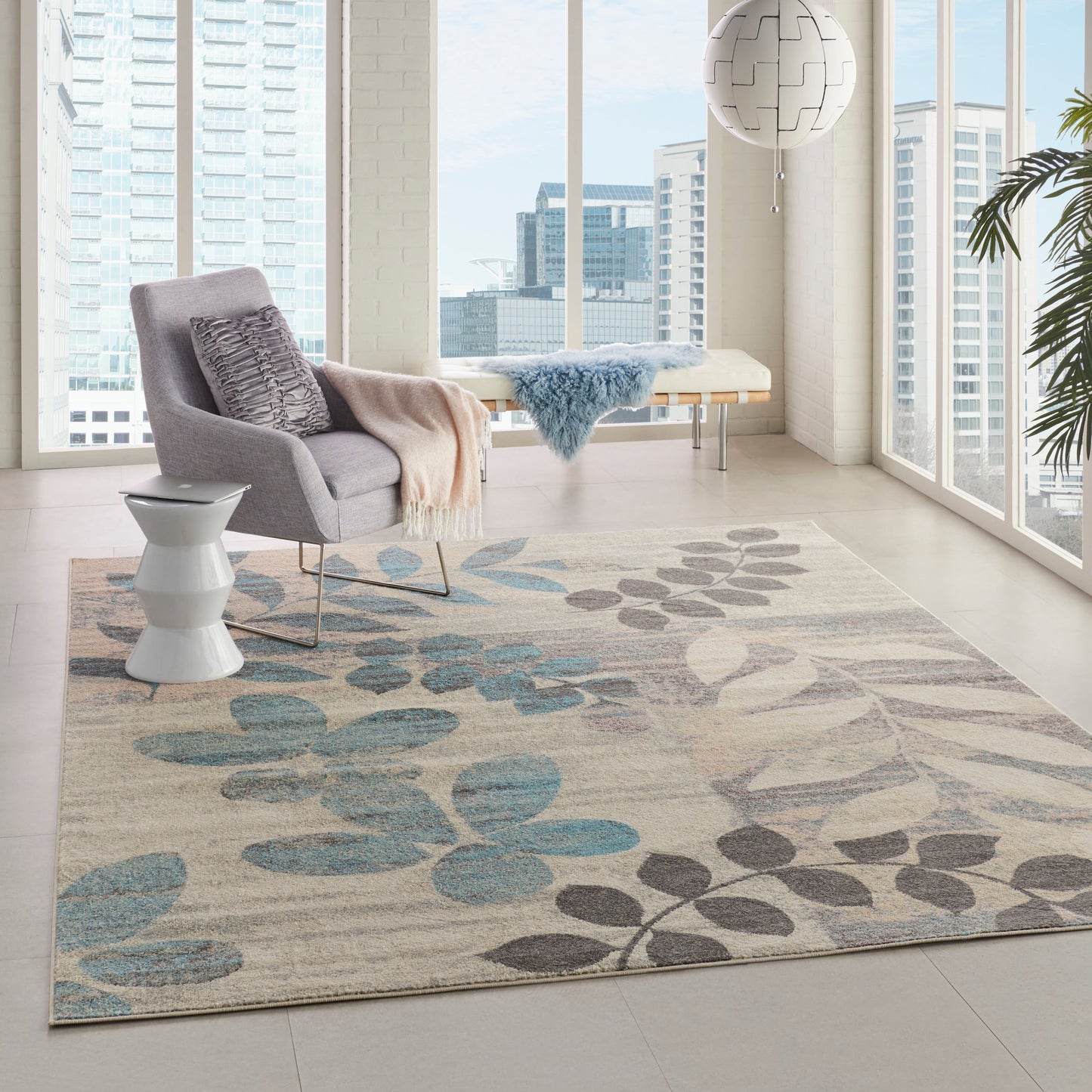 Nourison Tranquil Floral Leaves Area Rug
