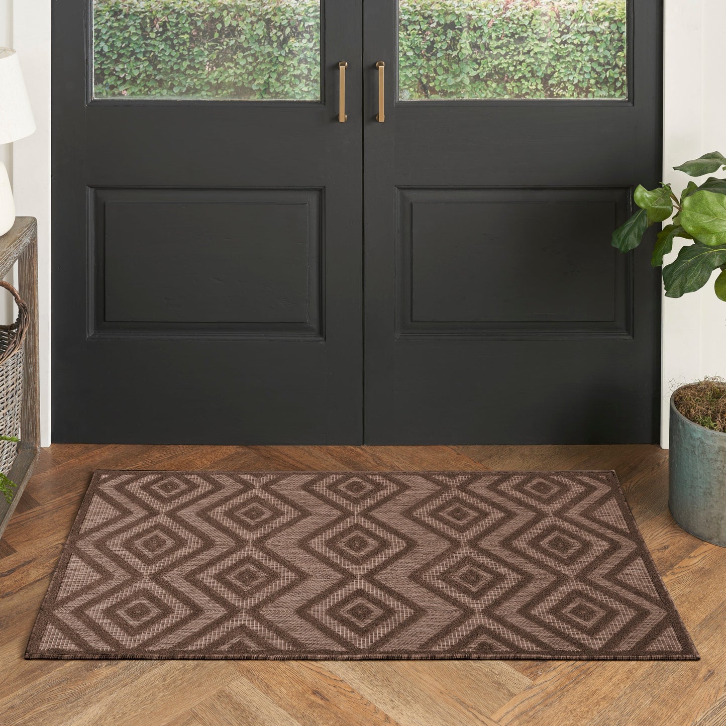 Nourison Versatile Indoor/Outdoor Geometric Flatweave Area Rug