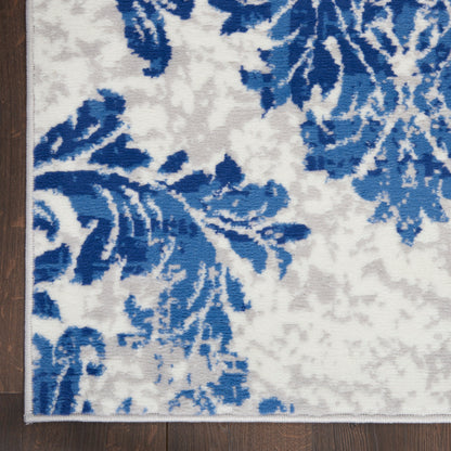 Nourison Whimsicle French Country Botanical Ivory Navy Area Rug