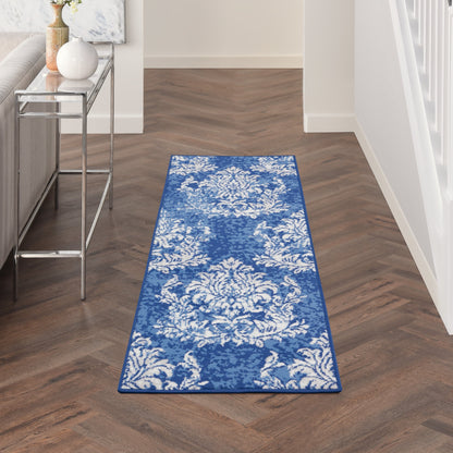 Nourison Whimsicle French Country Botanical Ivory Navy Area Rug