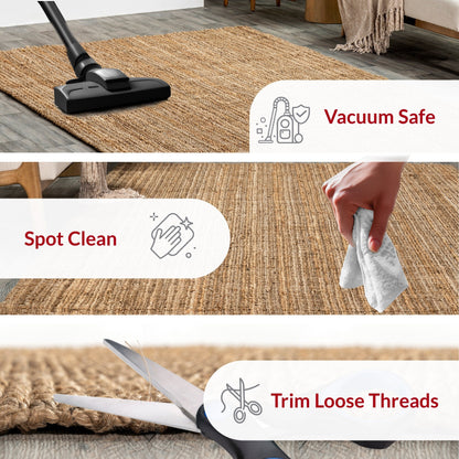 Nuloom Ashli Solid Farmhouse Jute Area Rug